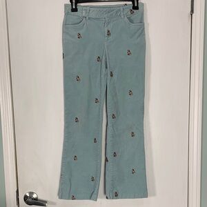 KC Parker Pastel Blue Corduroy Embroidered Dog Pants Size 14